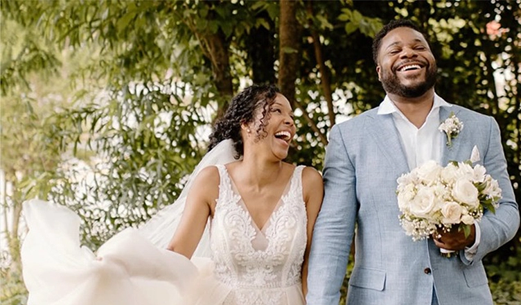 Tenisha Warner shared the couple's wedding photo on social media after Malcolm-Jamal Warner's death. (Credit: Instagram/Tenisha Warner)