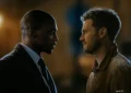 Anthony Mackie and Jamie Dornan in Apple TV series 12 12 12. (Credit: Apple TV)