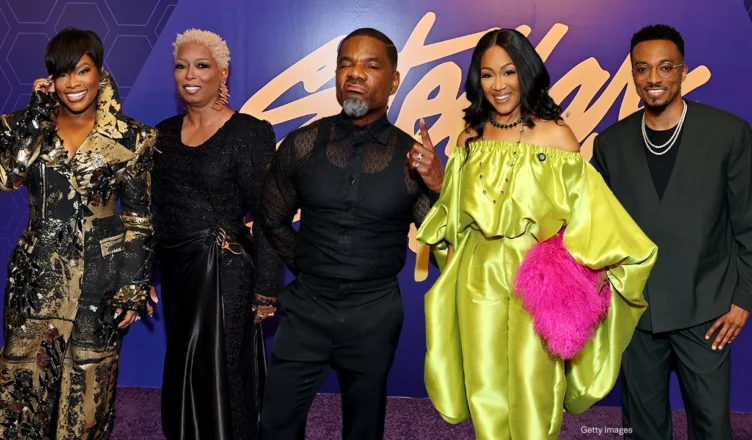 Tasha Cobbs Leonard, Maurette Brown Clark, Kirk Franklin, Erica Campbell and Jonathan McReynolds arrive for The 41st Annual Stellar Gospel Music Awards at Spectrum Center on August 15, 2026 in Charlotte, North Carolina. (Photo by Paras Griffin/Getty Images for Central City Productions)
