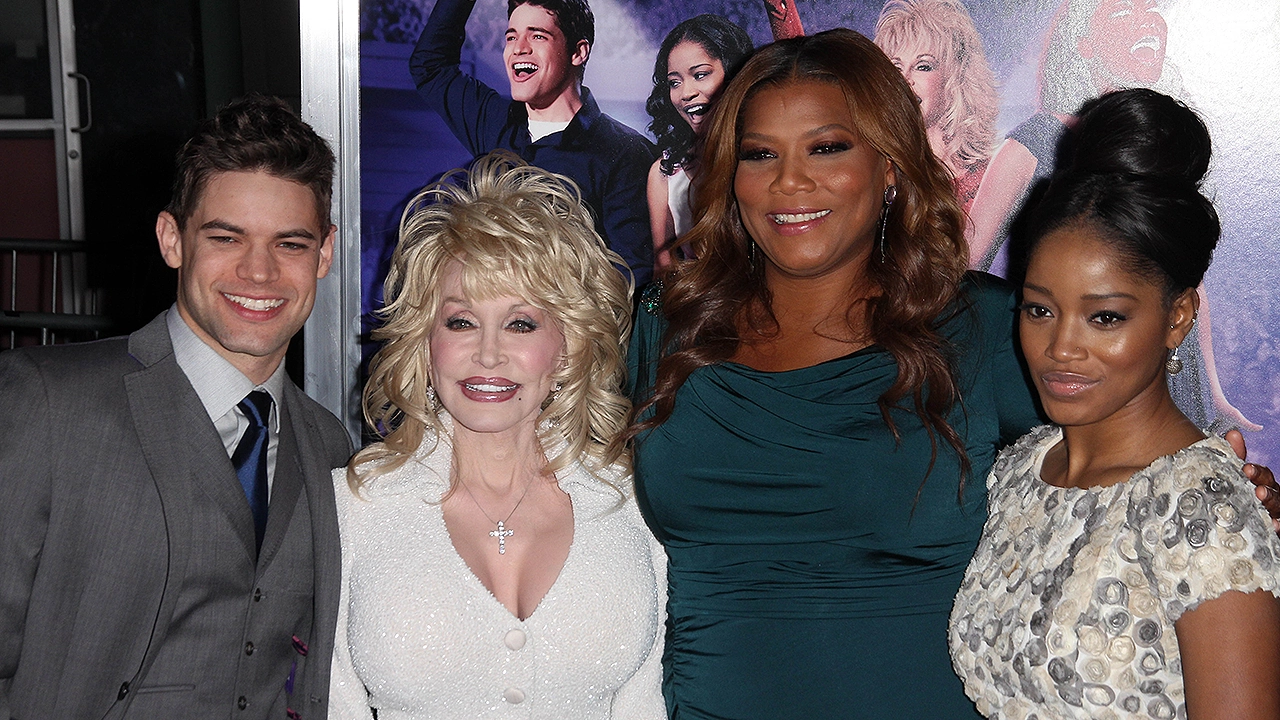 Jeremy Jordan, Dolly Parton, Queen Latifah, Keke Palmer attend the "Joyful Noise" World Premiere, Chinese Theatre, Hollywood, CA 01-09-12. (Credit: Deposit Photos)