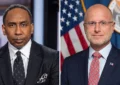 Stephen A Smith and Brendan Carr (Credit: ESPN and FCC)
