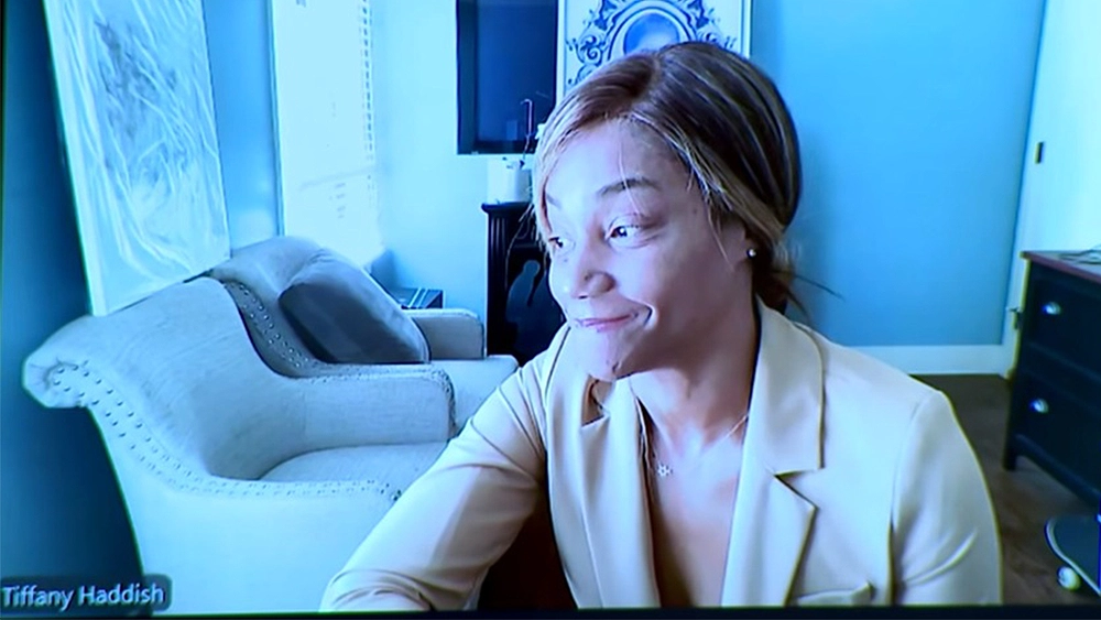 Tiffany Haddish appeared in a Georgia court via video call on Tuesday, Aug. 11, 2026. (Credit: YouTube/Atlanta News First)