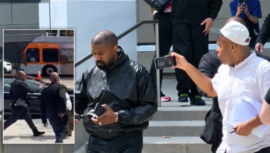 Michael Blackshire, an independent journalist in Los Angeles, says an "aggressive" member of Kanye West's security team pushed him and snatched his phone outside a Los Angeles courthouse on Aug. 27, 2026. (Credit: Maxine Johnson and Michael Blackshire)