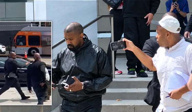 Michael Blackshire, an independent journalist in Los Angeles, says an "aggressive" member of Kanye West's security team pushed him and snatched his phone outside a Los Angeles courthouse on Aug. 27, 2026. (Credit: Maxine Johnson and Michael Blackshire)