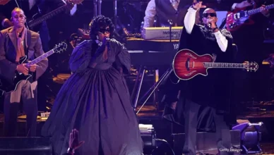 Raphael Saadiq joined former Fugees artists Lauryn Hill and Wyclef Jean for a tribute performance of “Killing Me Softly” at the 68th Annual Grammy Awards Sunday, Feb. 1, 2026. (Credit: Christopher Polk/Getty Images for the Recording Academy).