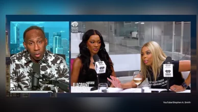 Stephen A. Smith discussed his interview with Cari Champion and Jemele Hill on his podcast. (Credit: YouTube/Stephen A Smith