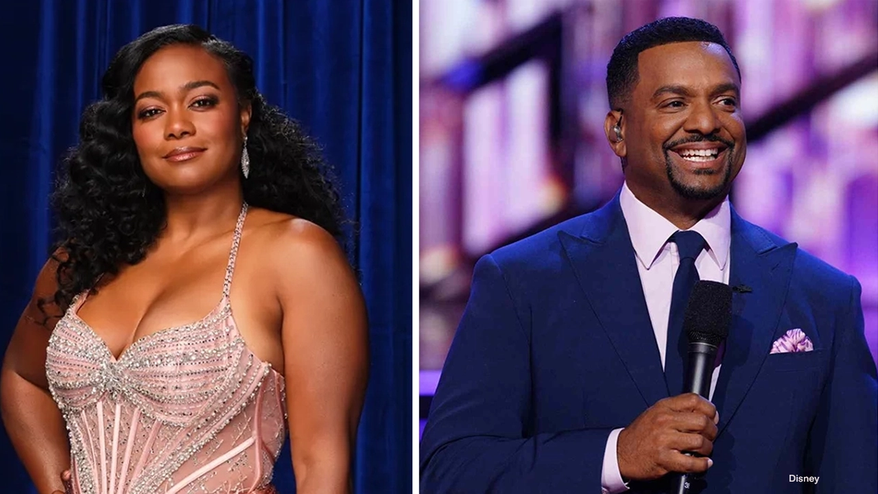 Tatyana Ali and Alfonso Ribeiro on ‘Dancing With the Stars’. (Credit: Andrew Eccles/Disney and Eric McCandless/ Disney via Getty Images)