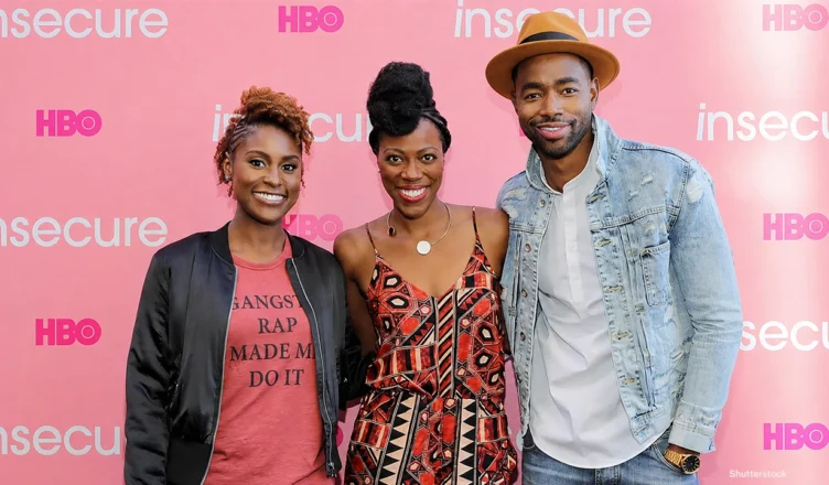 Issa Rae, Yvonne Orji, Jay Ellis attend an event promoting season 2 of HBO's Insecure. (Credit: Shutterstock)