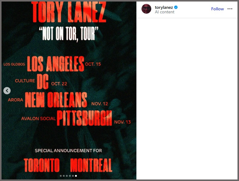 Tory Lanez Court Announcement (Credit: Instagram/Tory Lanez)