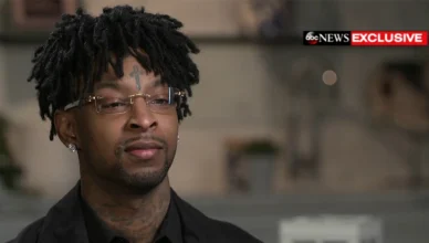 21 Savage spoke out for the first time since being released from ICE custody in an interview with ABC News on February 15, 2019. (Credit: ABC News)