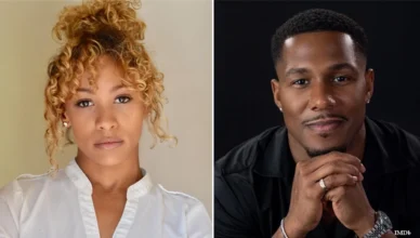 Asia'h Epperson and Mike Merrill star in AspireTV's A Memorable Christmas (Headshots courtesy of IMDb)