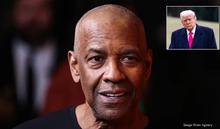 Denzel Washington With Inset of Donald Trump (Credit: Image Press Agency and Shutterstock)