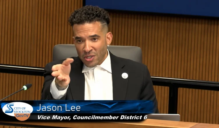Jason Lee speaks at the Stockton City Council meeting on October 13, 2026. (Credit: YouTube/City of Stockton)