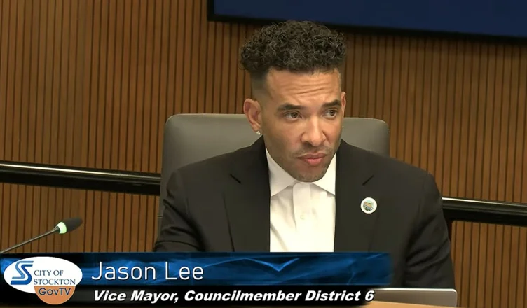 Jason Lee discusses the agenda at the Stockton City Council meeting on October 13, 2026. (Credit: YouTube/City of Stockton)