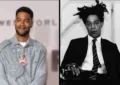 Kid Cudi in Costume as Jean Michel Basquiat with watermark. (Credit: Popular Images and Instagram)