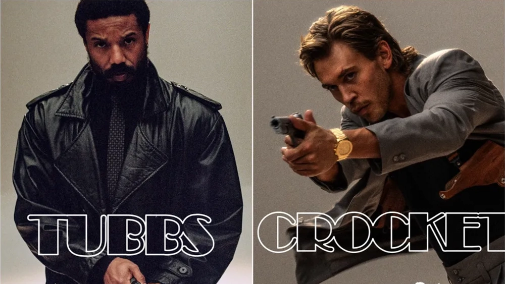 Miami Vice '85 character photos show Michael B. Jordan and Austin Butler. (Credit: Universal Pictures)