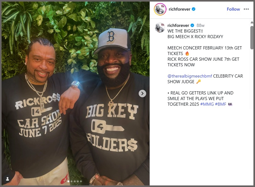 Rick Ross announced a welcome home concert for Big Meech in January 2025 (Credit: Instagram/Rick Ross)