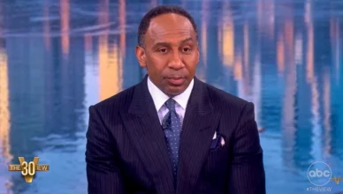Stephen A. Smith responded to criticism for dining with Trump during an appearance on The View, on Wednesday, Oct. 21, 2026. (Credit: ABC)
