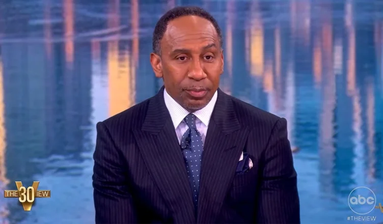 Stephen A. Smith responded to criticism for dining with Trump during an appearance on The View, on Wednesday, Oct. 21, 2026. (Credit: ABC)